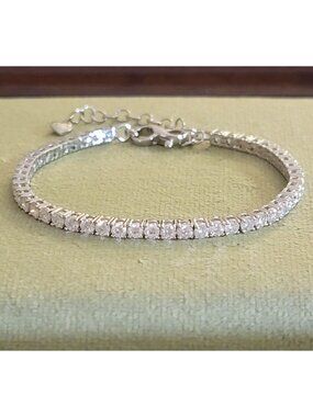 5.1ct Moissanite Tennis Bracelet 925 Silver 6.5-8.5" NWT